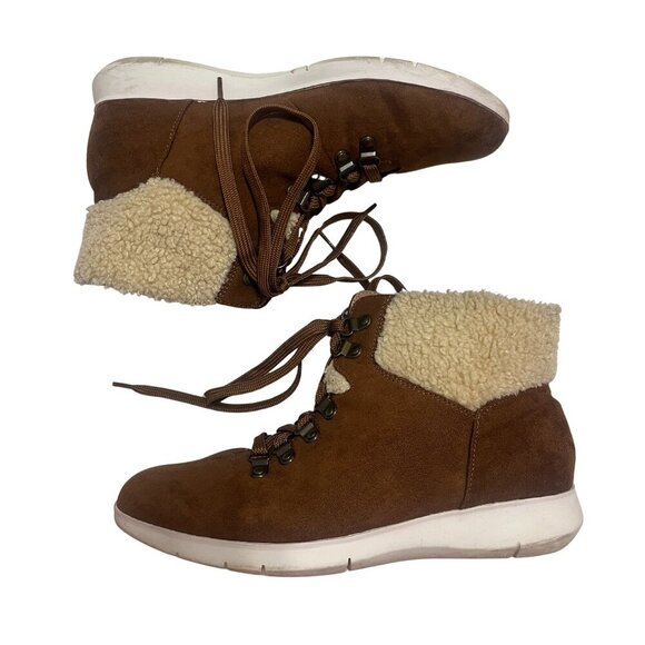 Aerosoles Frankie Women's Ankle Boots Faux Suede Sherpa 7.5 - Picture 2 of 6